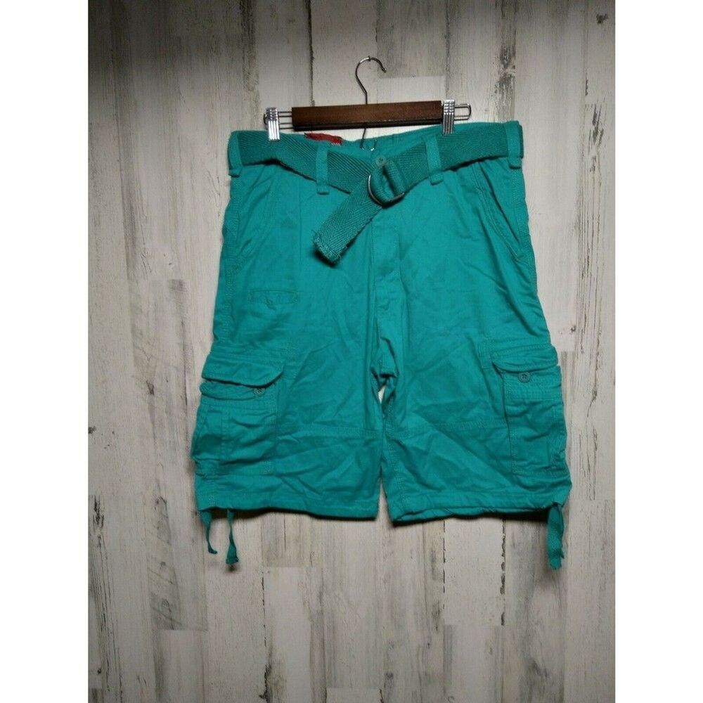 Jordan Craig Blue Belted Cargo Shorts Size 34